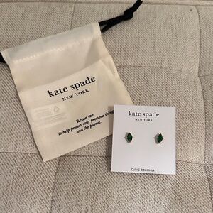 kate spade green crystal stud earrings
